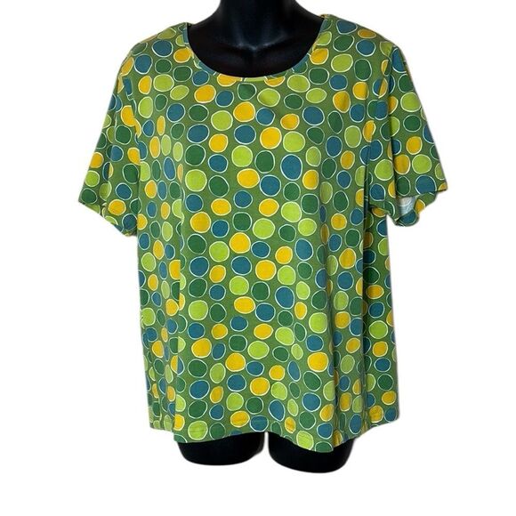 Gudrun sjoden women’s xl organic cotton large polka dot colorful Lagenlook top - Picture 1 of 4